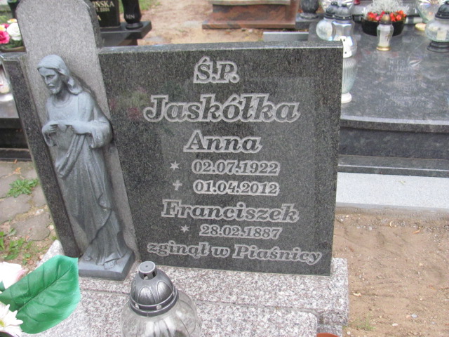 Anna Jaskółka 1922 Reda - Grobonet - Wyszukiwarka osób pochowanych